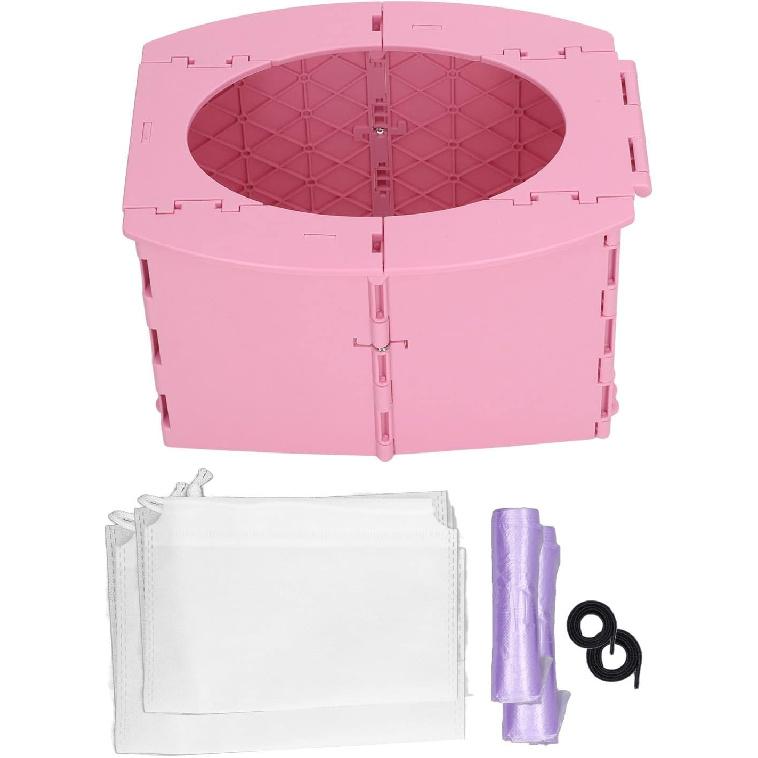 

Foldable Toddler Potty, Baby Toilet Portable Travel Potty Training Potty Toddler Toilet for Camping Travel Long Distance Driving ()
