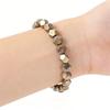 Faceted Stone Bracelet for Men Adjustable Natural Pyrite Wealt Handchain Jewelry for Casual and Formal Event