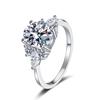 Luxury Women's Oval Moissanite Sterling Silver Ring - Exquisite High-End Festival Gift