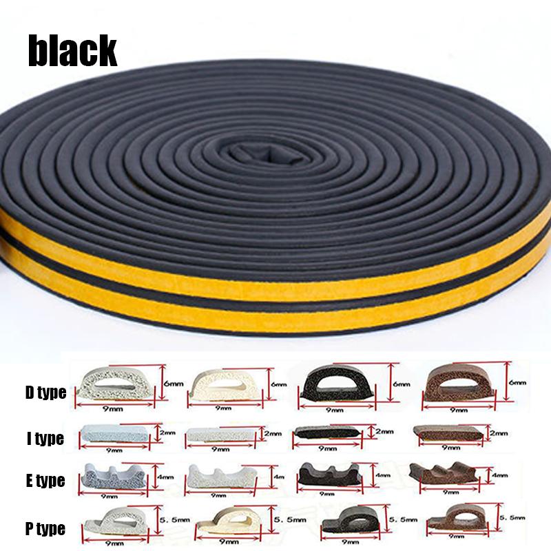 10m Weather Stripping Door Seal Strip Self-adhesive Draft Stopper Tape Window Insulation Noise Rubber Sealing Strip