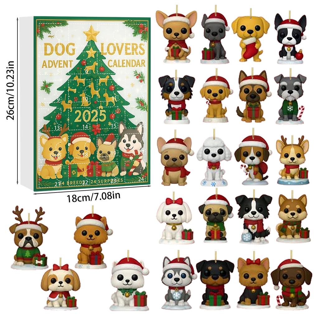 Dog Lovers Advent Calendar Christmas Blind Box Christmas Tree Pendant