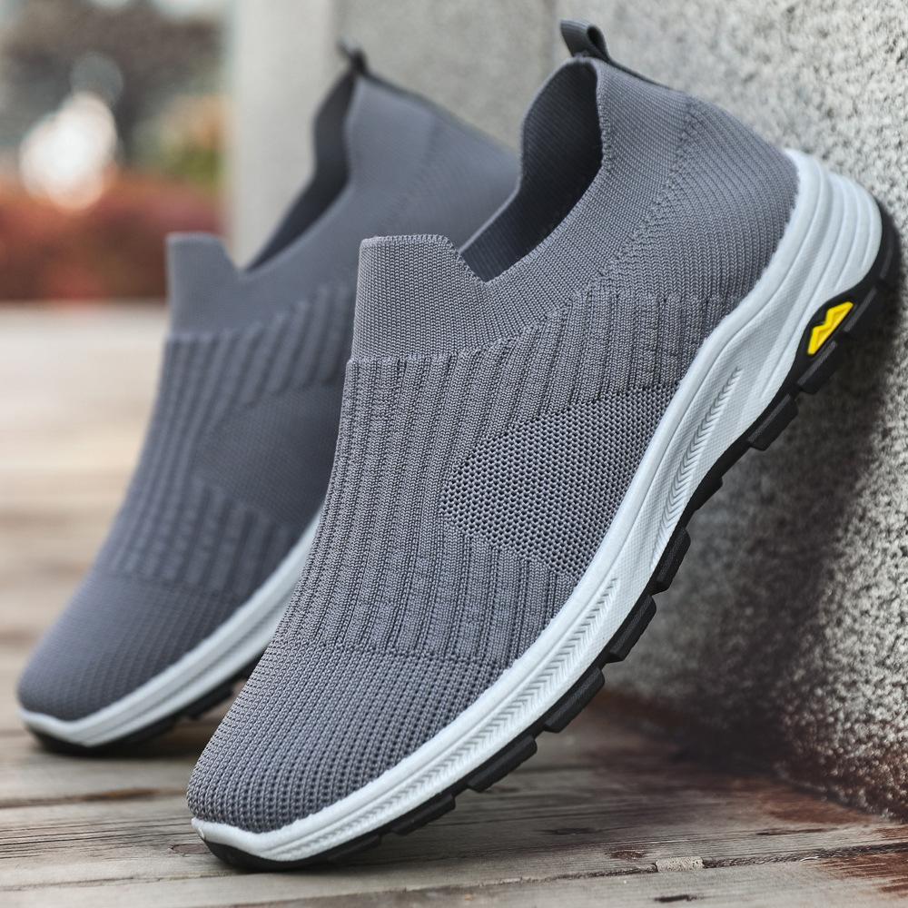 

Летающие сетчатые дышащие одинарные туфли, летняя новая мягкая подошва, удобная повседневная обувь, спортивная обувь на одной педали 44