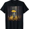 Spooky Ghost In Dark Woods With Yellow Umbrella T-Shirt