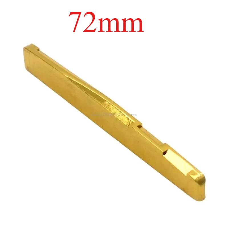 1PCS Folk guitar brass bottom string pillow wooden guitar metal pillow string bridge 71/76 * 1 * 7.8-6.9mm