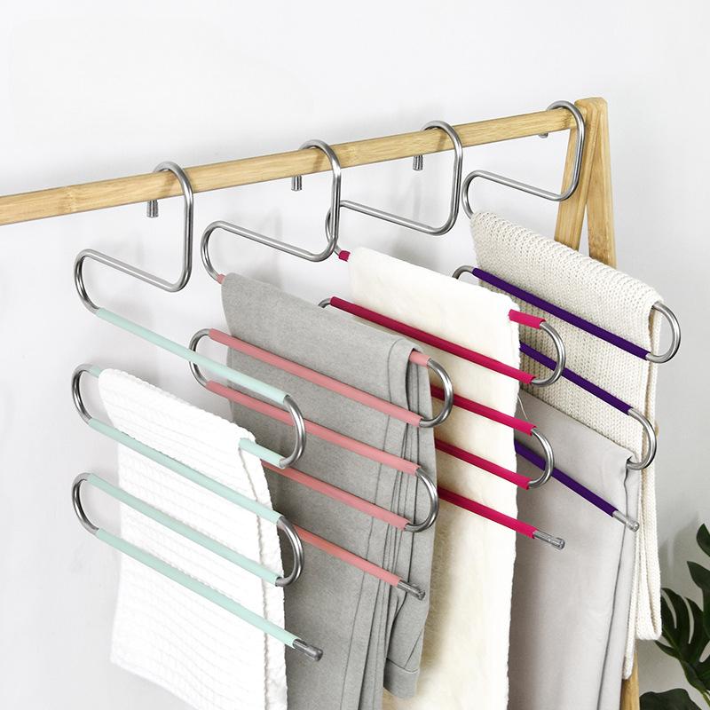 Multi-functional Trouser Clips Home S-shaped Multi-layer Trouser Racktrouser Hanger Wardrobe Storagetrouser Hanging Rack Seamless Trouser Clips