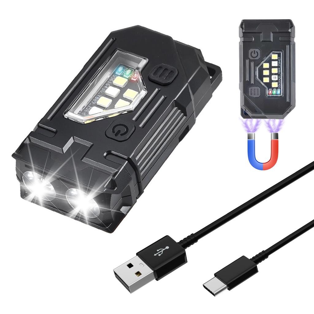 LED SMD Running Light USB Rechargeable Portable Work Light with Magnetic Base for Night Working Running Camping Fishing Hiking