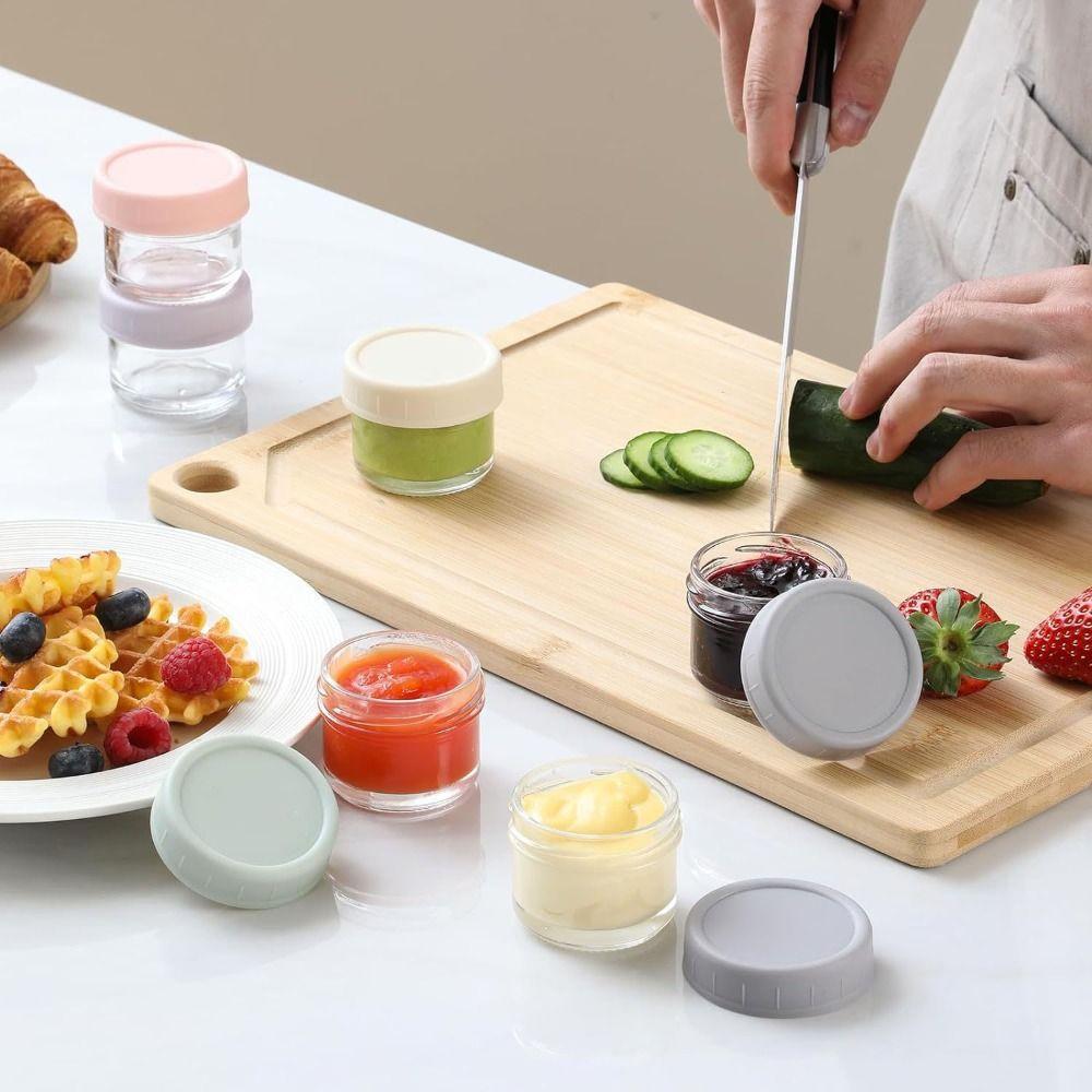 6pcs with Lid Dipping Sauce Cup 70ml Salad Dressing Container Food Storage Jar Spice Jar  Outdoor