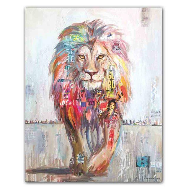 

Граффити искусство абстрактный животный постер лев слон лошадь холст живопись офис гостиная коридор домашнее украшение фреска Без рамы 21*30cm No Frame