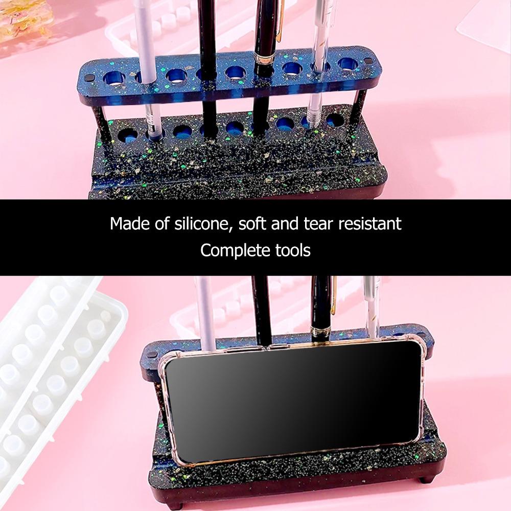 4pcs Silicone Material Pencil Storage Rack Mold Desktop Organizer Mold For DIY Crafts