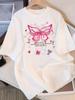 Women' 100% Short-Sleeve T-Shirt - Round Neck Casual Butterfly Print Suitable for Summer Casual Attire, Machine Washable Minimalist Basic Top for Laye