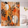 1pc Simple Floral Leaf Pattern Shower Curtain, Polyester Fabric, Machine Washable, with Hooks, Suitable for Bathroom Decor.