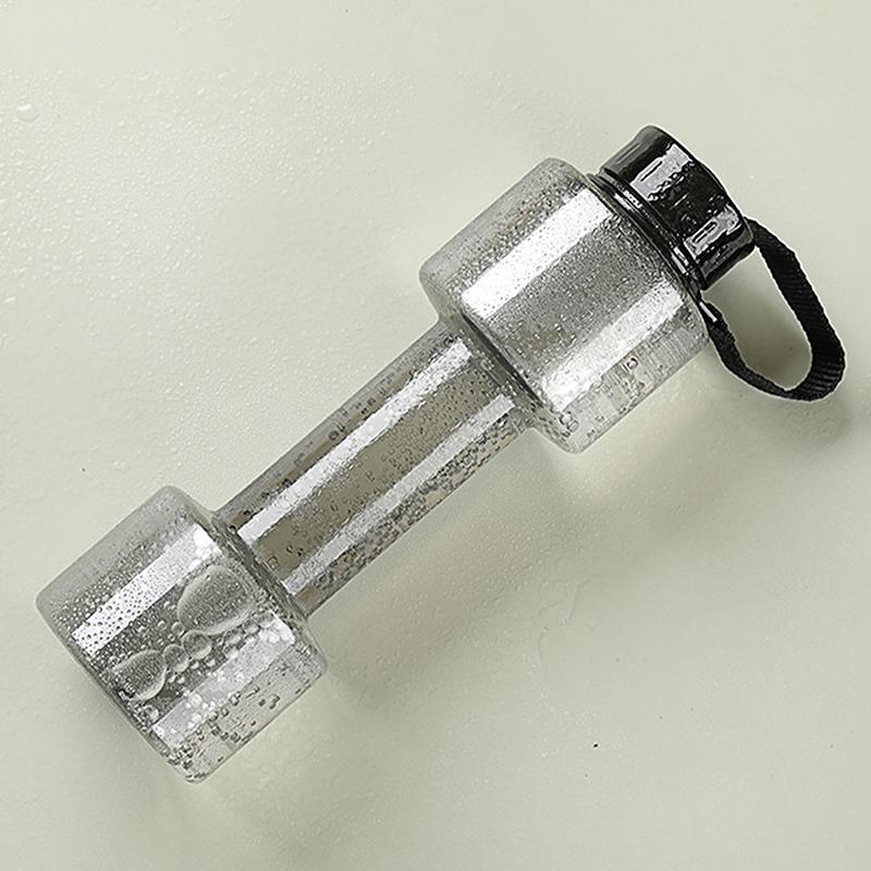 550ml Hantelförmige Sport-Wasserflasche Kessel Pet Outdoor Unzerbrechlich Fitness Radfahren Gym Reise Auslaufsicher Wasserbecher