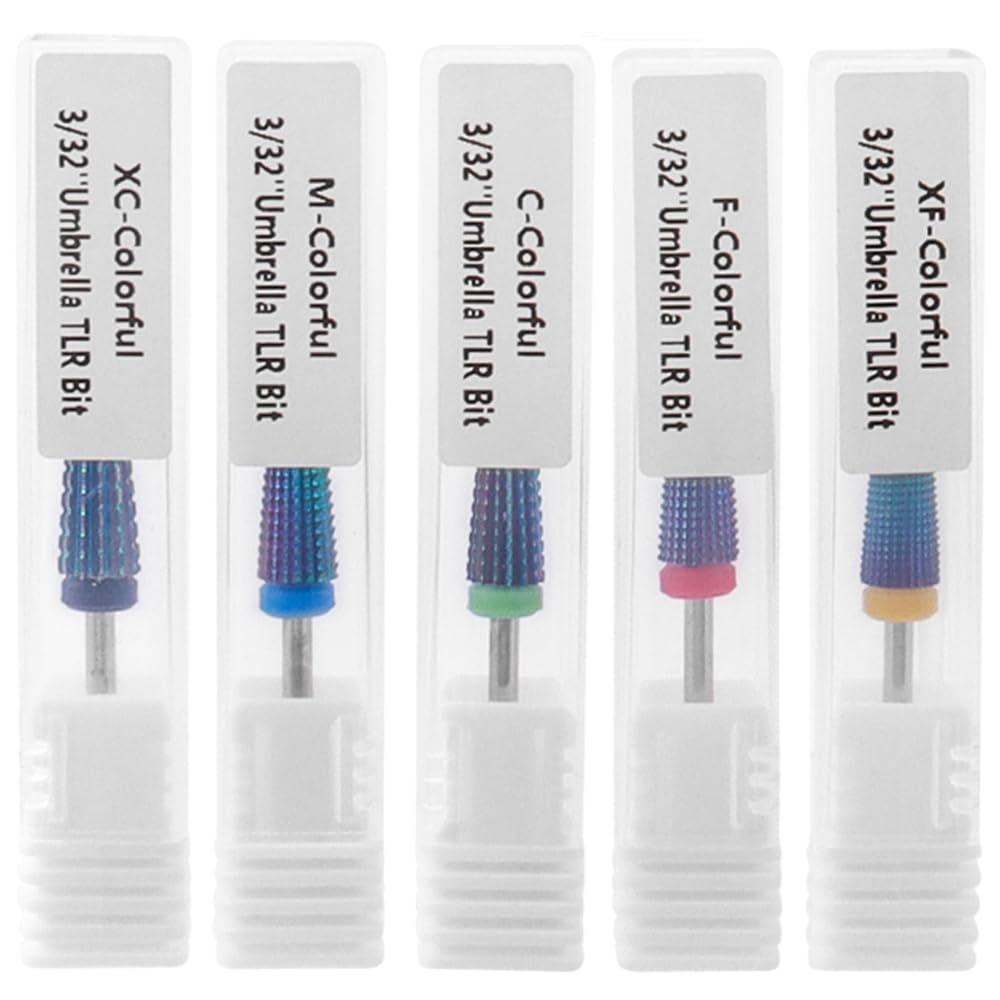 5Pcs Nail Drill Bits Set for Acrylic Nails, Multifunctional Tungsten Steel 5 in 1 Nail Polishing Grinding Head Manicure Tool