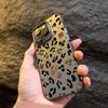 Luxury leopard print Electroplate Silver IMD Phone Case For iPhone 16 15 14 11 12 13 Pro Max Plus 7 8 Plus X XR XS Hard Cover
