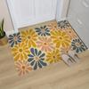 Floral Doormat - Washable Rectangular Floor Mat for Indoor and Outdoor Use - Machine Washable for Kitchen, Bedroom, Office