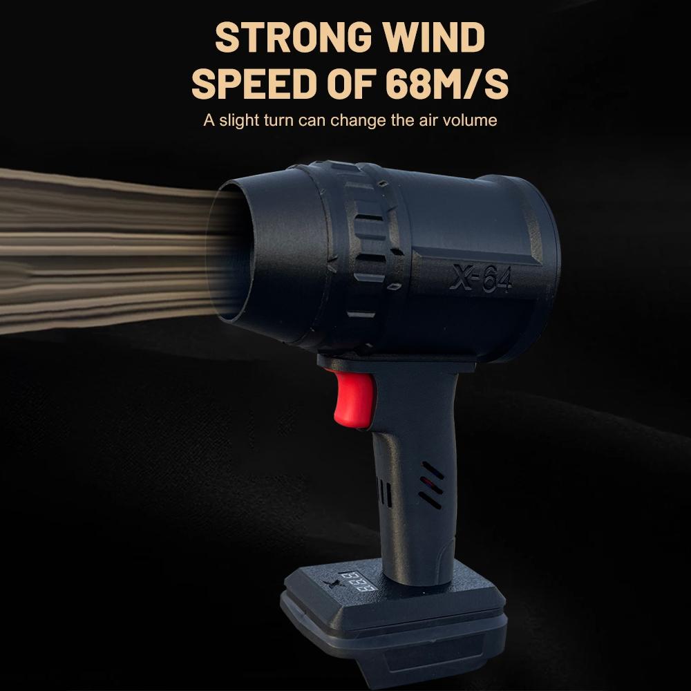 1100W Handheld Turbo Jet Fan Car Violent Blower Powerful Air Blower 2000g Thrust 64mm Brushless Motor Car Wash Air Gun Dryer
