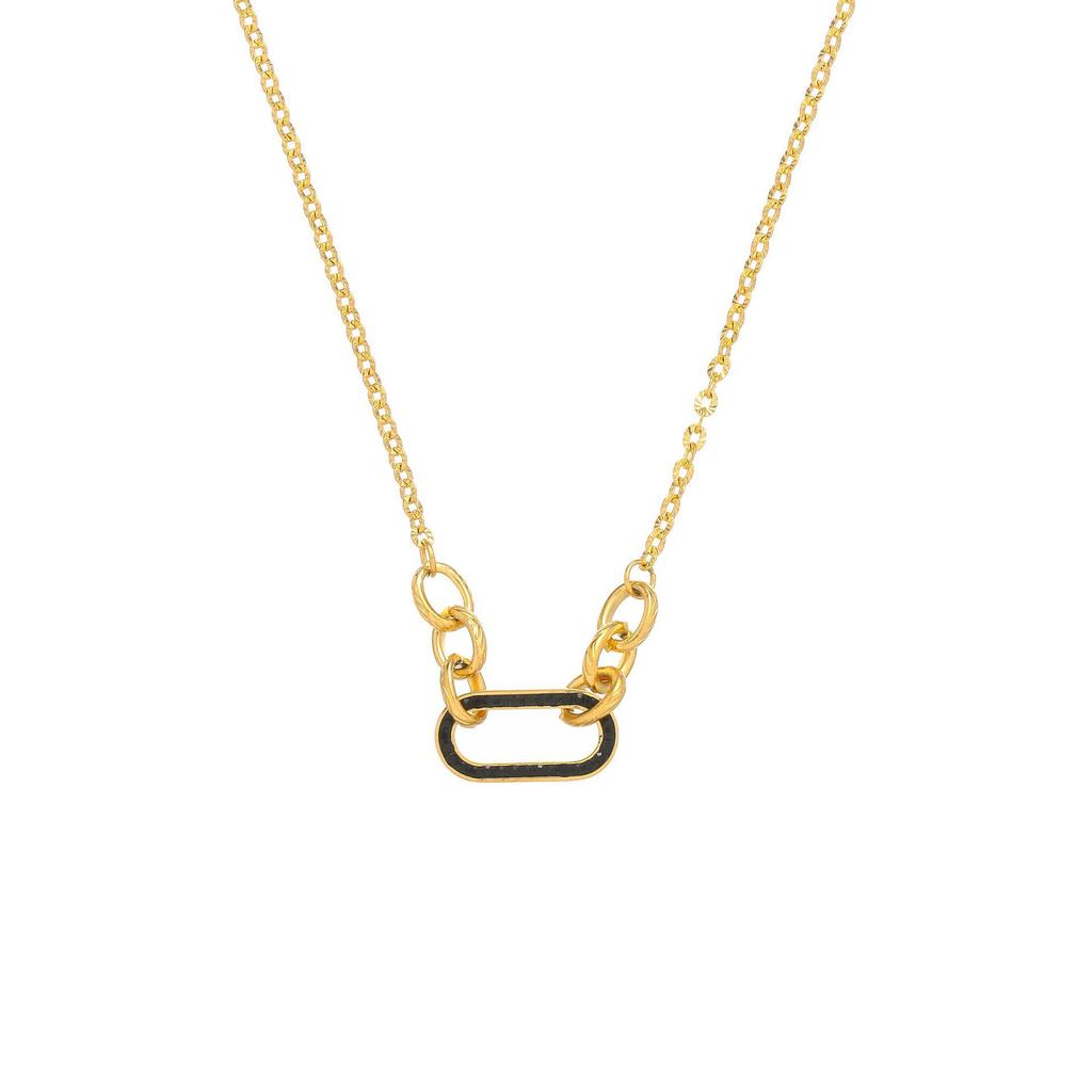 European Retro Zircon Stainless Steel Necklace: High-End Cross-Border Clavicle Chain