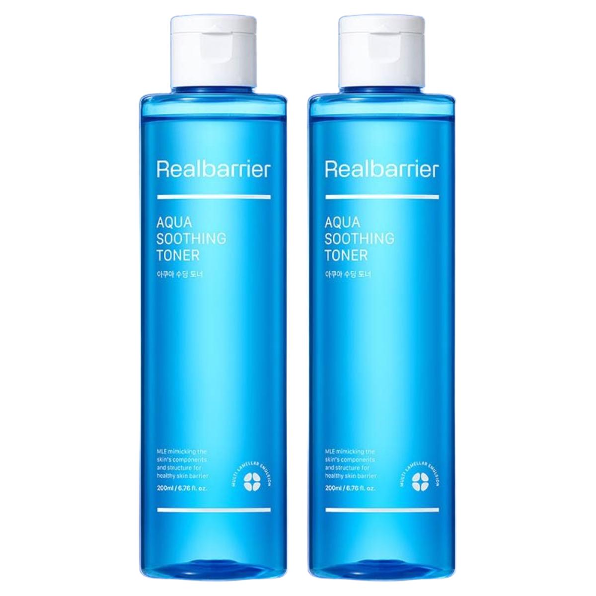 Real Barrier Aqua Soothing Toner Cooling & Hydrating Double Pack (200ml x 2ea)