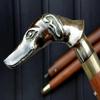 Messing Hundekopf Gehstock im viktorianischen Stil: Rosenholz Herrenstock