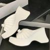 Fashion Fashion Slippers for Women New Design Pleated Butterfly-knot Party Shoe Platform Wedge Women Sandals Fashion Open Toe High Heels