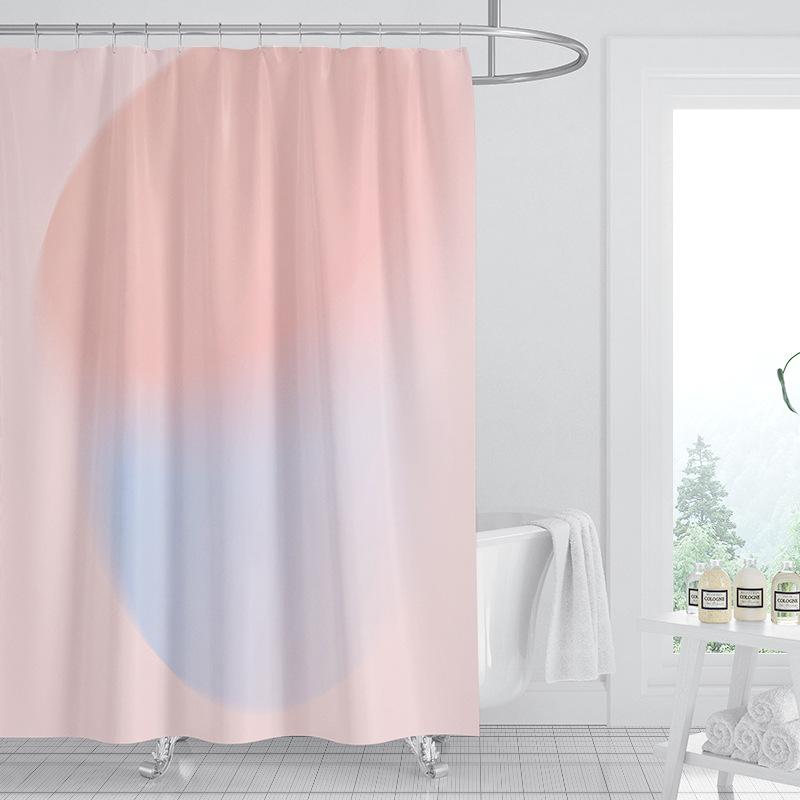 JINRUN Badezimmer verdickter wasserdichter Vorhang, schimmelfester Duschvorhang, Duschtrennwand-Vorhang, Duschvorhang, Badezimmer-Vorhang, kostenlose Perforation