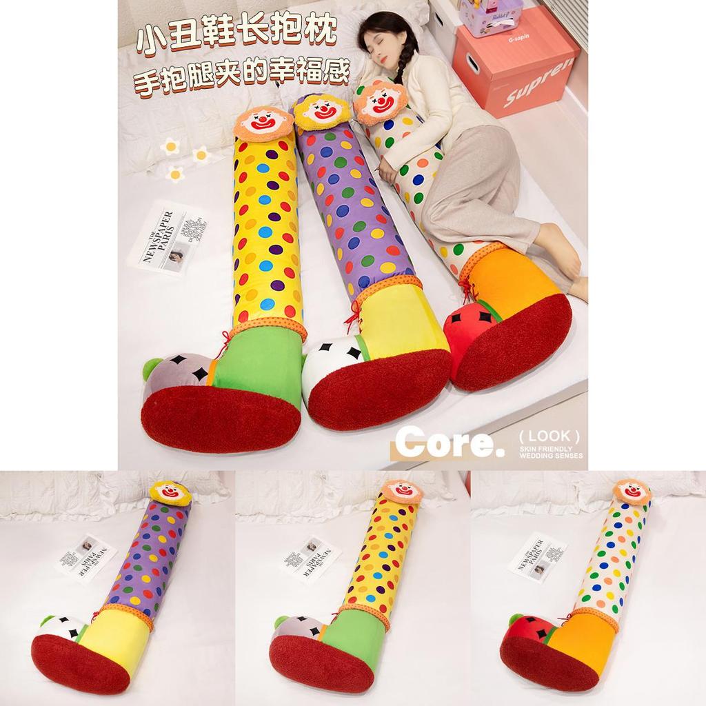 Clown Plush Toy With Long Legs Pp Cotton Filling Soft Stuffed Doll For Bedroom Decor
