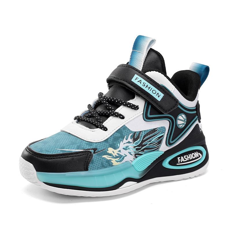 Children's shoes boys basketball shoes 2025 new spring and autumn leather waterproof boys sports shoes boys actual combat sneakers