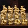 1pc Wooden Carvings of The Twelve Zodiac Animals Dragon Snake Tiger Chinese Wooden Carving Crafts Home Decoration Office Decor