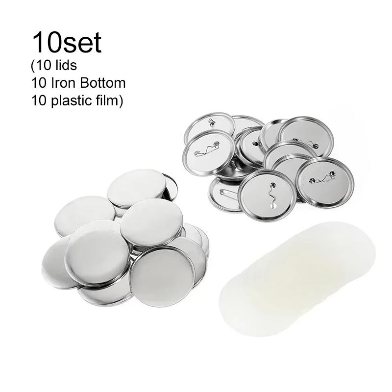 5~20set Blank Badge Pin Button Maker Making Parts Supplies 37mm DIY Button Making Consumables Iron Top Bottom Plastic Film TMZ