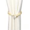 Elegant Fabric Curtain Holders with Pearl Accents