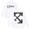 1290 Off-White 2025 Autumn and Winter New Geometric Letter Arrow Pattern Round Neck Pullover Hoodie for Men and Women Round Neck Hoodie
