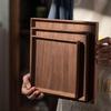 Style Simple Solid Black Walnut Natural Household Storage Tray Tableware Fruit Plate Wooden Tray