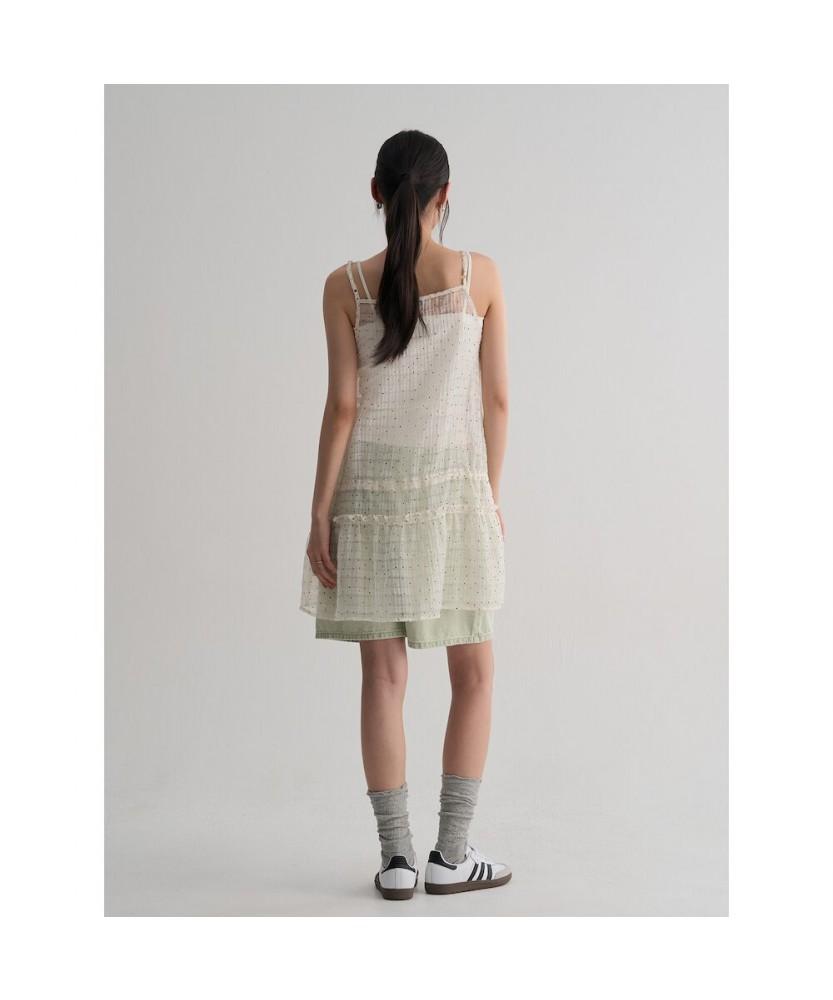 8SECONDS Sheer Dot Mini Dress - Ivory