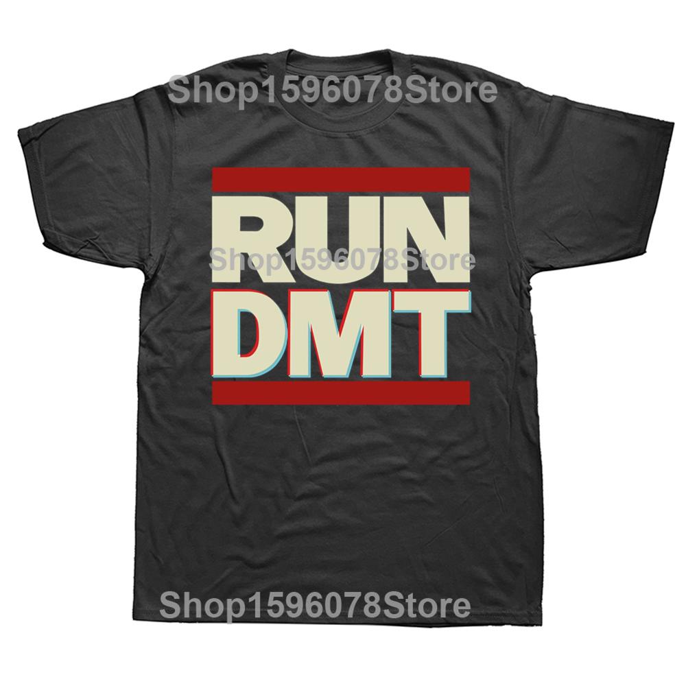 Lustiger Lauf Dmt Droge Psychedelische Grafik T-Shirts Herren Damenmode Lässiges T-Shirt 100% Baumwolle Lockeres Übergroßes T-Shirt