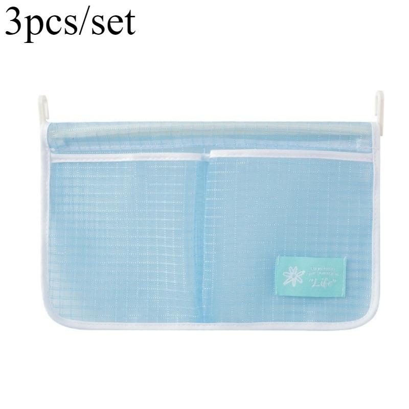 

3pcs Kitchen Storage Bag Refrigerator Door Organizer Fridge Hanging Mesh Bag for Household Kitchen Storage Hanging Net Pocket синий