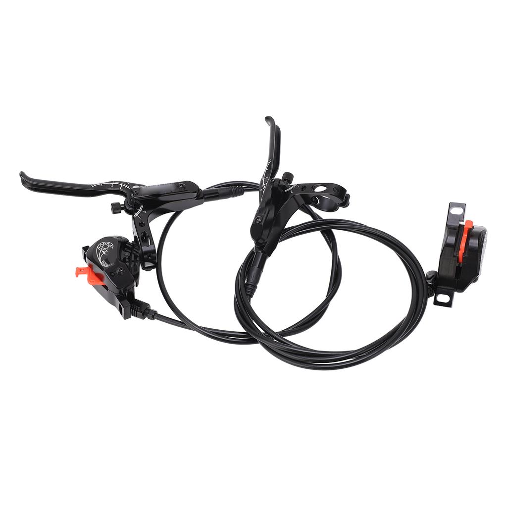Hydraulic Disc Brake Set Aluminum Alloy 4 Piston Front and Rear Bilateral Hydraulic Brake for Mountain Bike Black