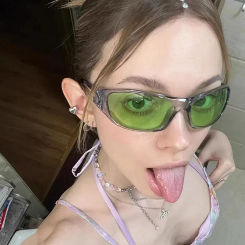 Y2K Sports Punk Sunglasses for Women Brand Designer Square Goggle Men Luxury Sun Glasses UV400 Colorful Mirror Eyewear