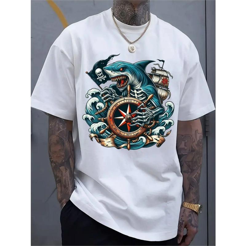

European sizes Short-Sleeved Casual for sports Shirt for Men Featuring a Stylish 2D Print, Made from Stretchy And Comfortable Material 4XL білий