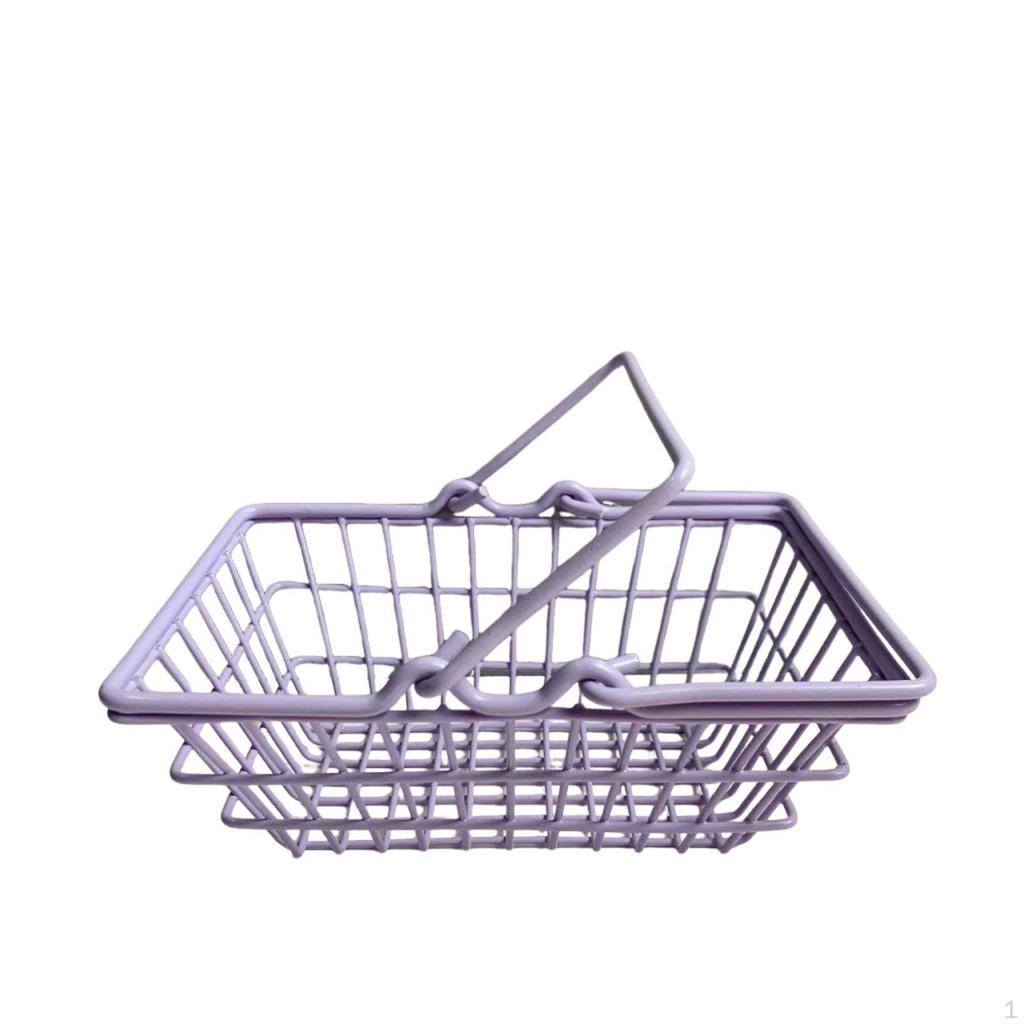 Mini Cesto della Spesa Design Carino Miniature Frutta e Verdura Portatile Rete Metallica Organizer da Scrivania per