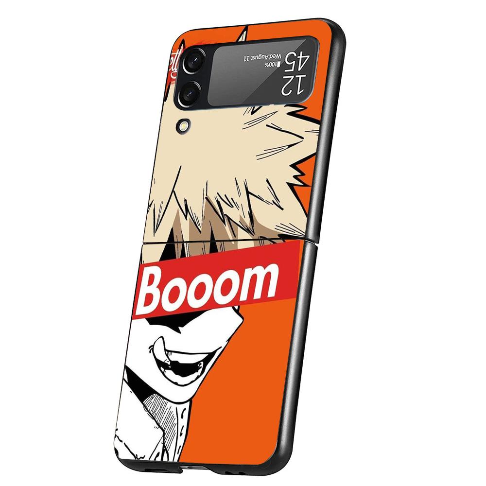 My Hero Bakugou Katsuki Case Phone Cover for Samsung Galaxy Z Flip 7 6 5 4 3 5G ZFlip7 ZFlip6 ZFlip5 ZFlip4 ZFlip3 Black Fundas