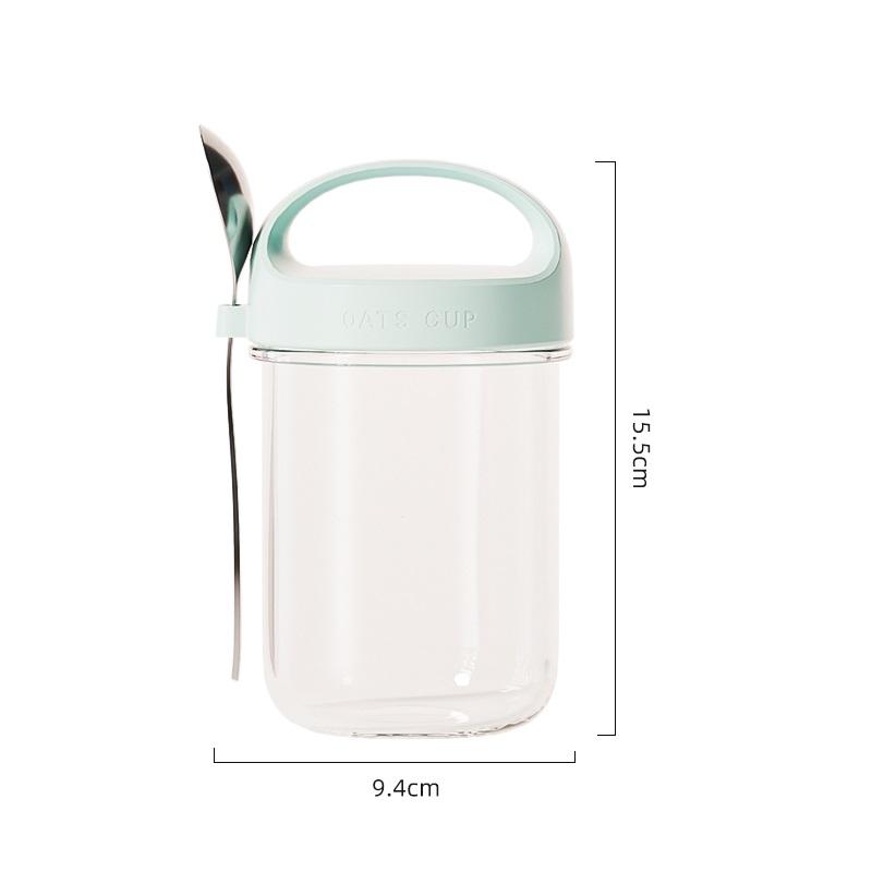 GIANX Frühstücksjoghurt Haferflockenbecher Lebensmittelqualität Material Mit Löffel Verschluss Tragbar Für Einfache Reinigung Salat Milchshake Becher Mit Deckel