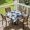 Blue Flowers Square Tablecloth Washable Floral Botanical Table Cloth Cover for Dining Party Picnic