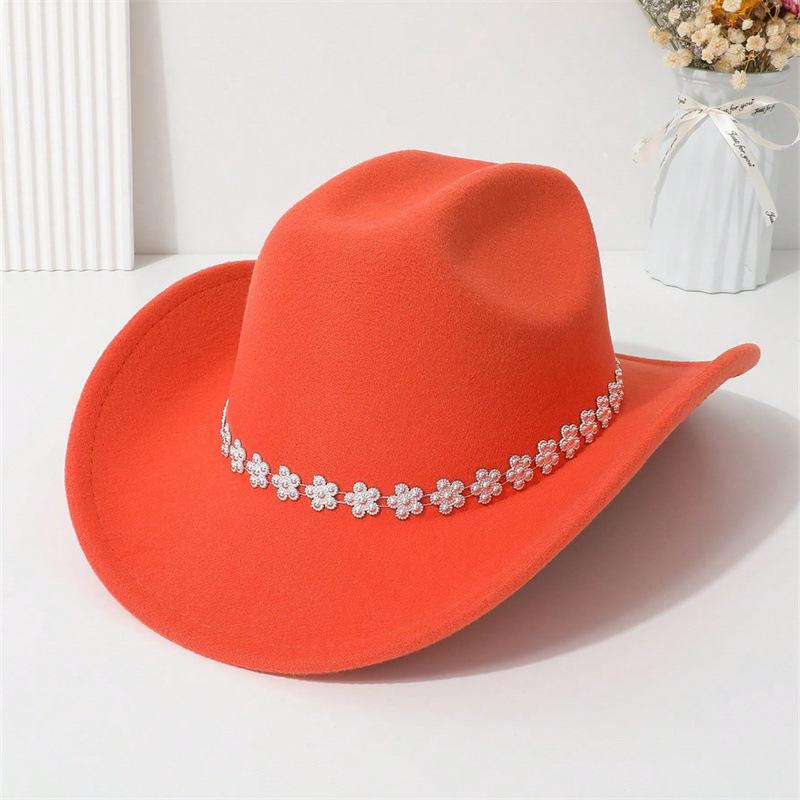 Western cowboy hat, high-quality woolen fabric, suitable for European and American festivals, parties, and stage performances, unisex, simple and