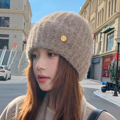 Wool Hat Women's Autumn and Winter New Wool Casual Knitted Hat, Ear Protector Headgear Winter Hats for Women, Beanies for Women, Hats for Women Winter