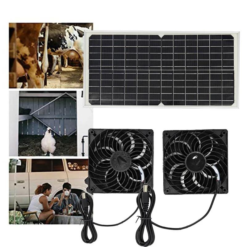 Solar Panel Charger Powered Exhaust Fan Automatic Rain or Shine Operation for Year-Round Greenhouse Chicken Coop Ventilation 4