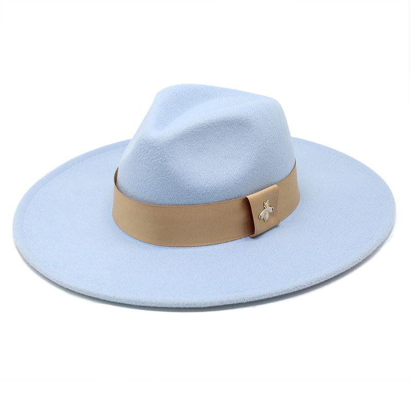 Pălărie înaltă de lână cu boruri largi pentru bărbați și femei, pălărie de jazz, simplă britanică, inimă de piersică, pălărie înaltă concavă convexă din fetru