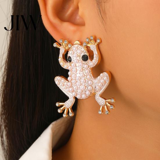 Forest Style Accessories Frog Jewelry for Women, Rhinestone Stud Earrings, Sparkly Cute Earrings Women Animal Brooch Pin, Vintage Boho Summer