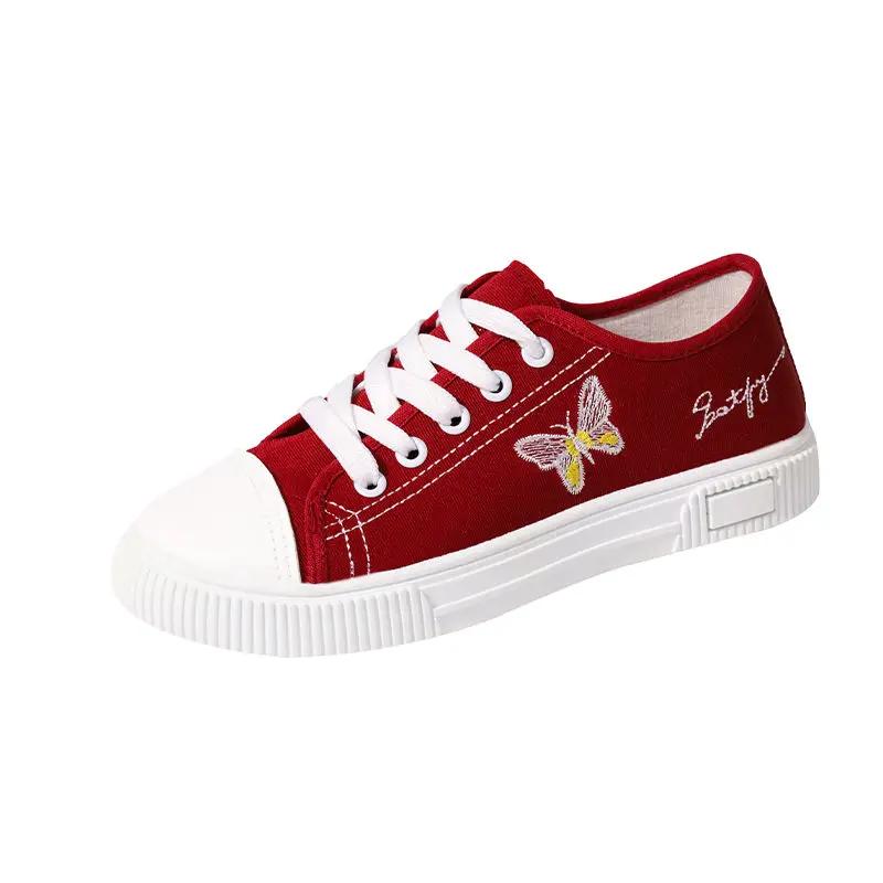 Fashion Fashion 2025 Shoes for Women Spring Autumn Embroidery Vulcanized Shoe Designer Luxury New In Casual Daily Routine Woman Footwear