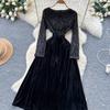 Șic Vintage Paiete Velur Mânecă Lungă Elegant Zână Modă Coreeană Rochii Modă Toamnă Îmbrăcăminte Femei