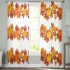 Thanksgiving Autumn Pumpkin Maple Leaf Tulle Curtains For Living Room Bedroom Modern Chiffon Sheer Kitchen Curtains